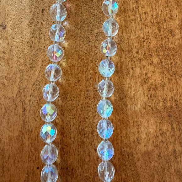 Vintage Rainbow Faceted Crystal Bead Hand-Strung Long Necklace - Picture 8 of 12